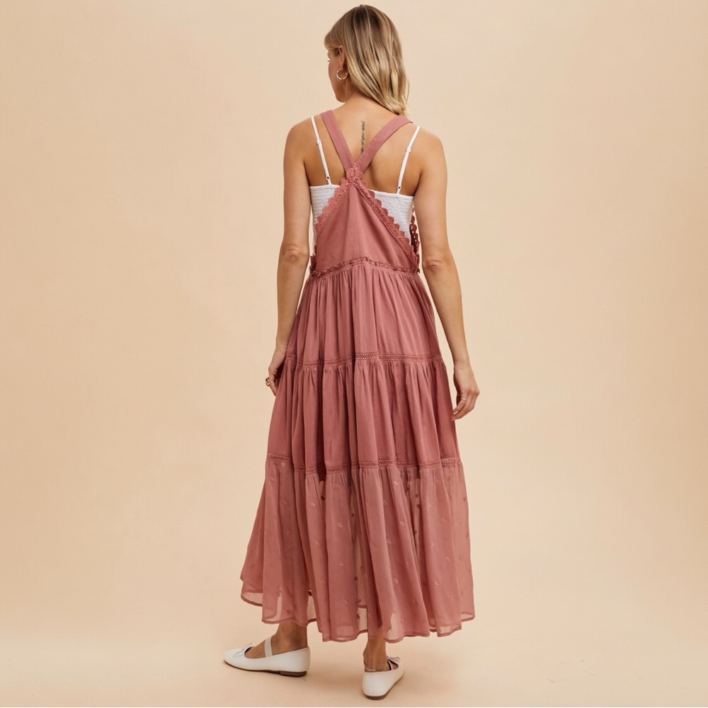 Boho maxi floral embroidered dress - Picture 3 of 3